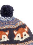 JoJo Maman Bébé Fox Fair Isle Hat, Navy/Multi