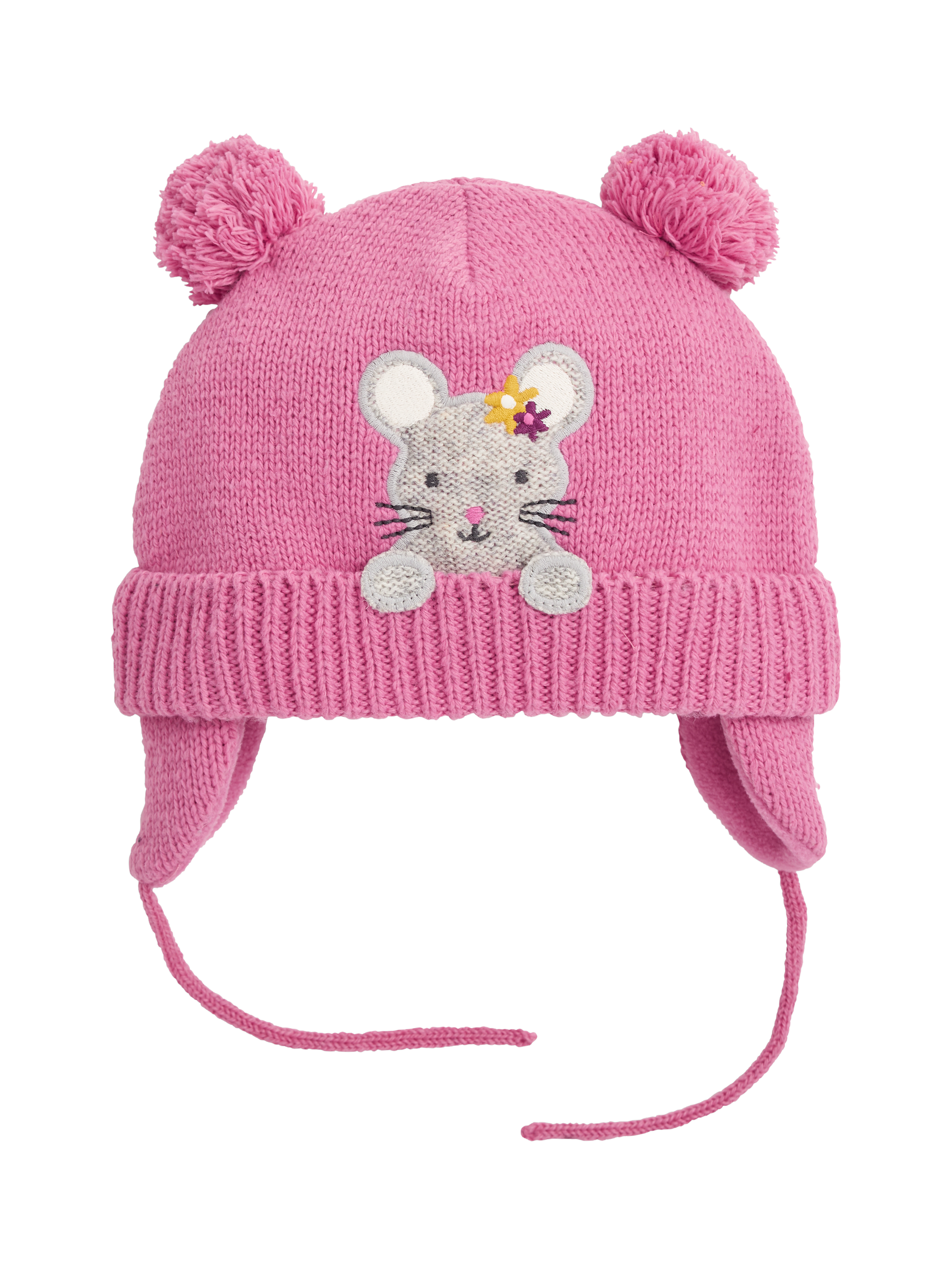 JoJo Maman Bébé Kids' Mouse Appliqué Hat, Pink