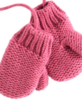 JoJo Maman Bébé Kids' Knitted String Mittens, Pink