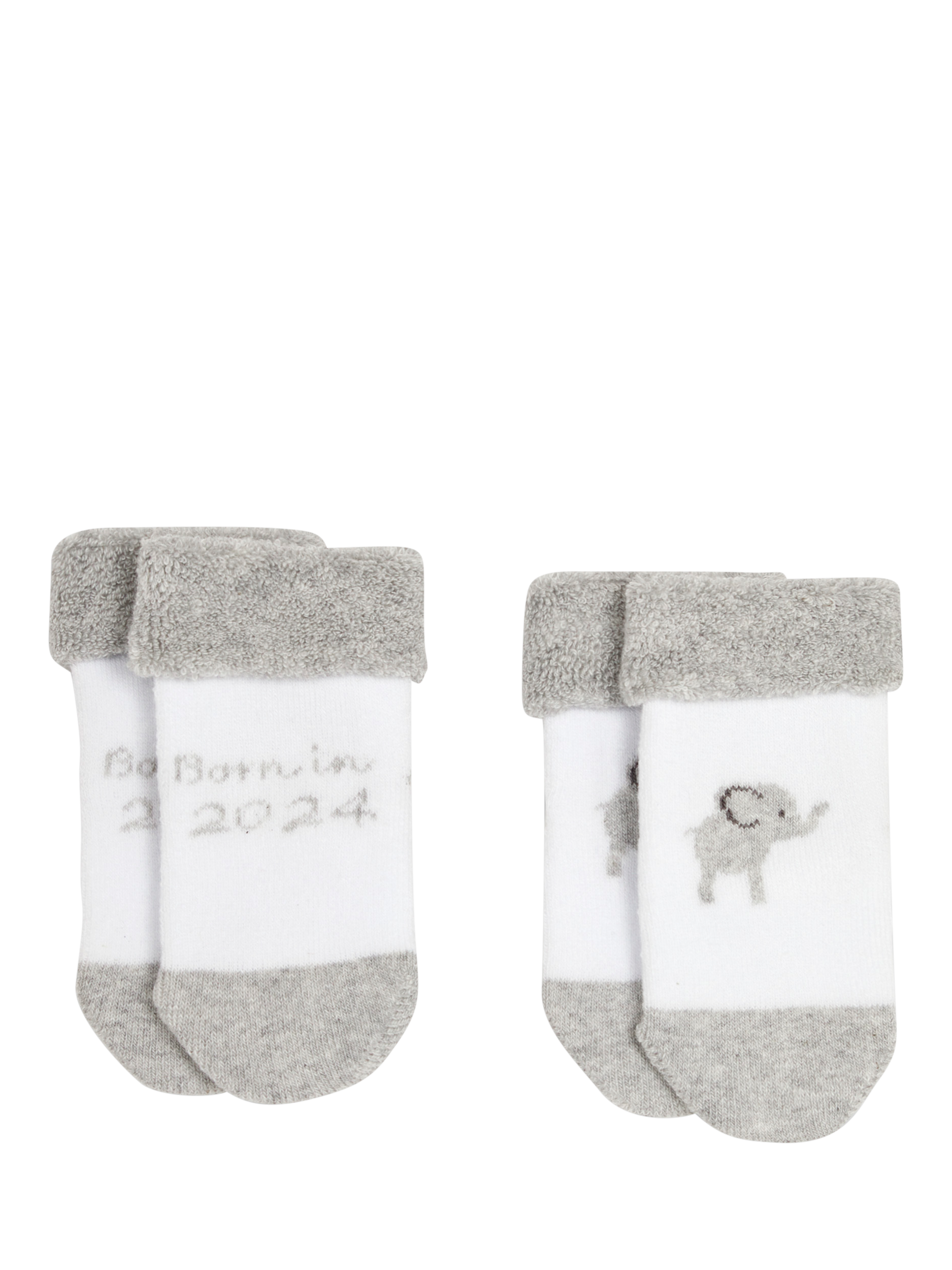 JoJo Maman Bébé Baby Born In 2024 Socks, Pack of 2, White