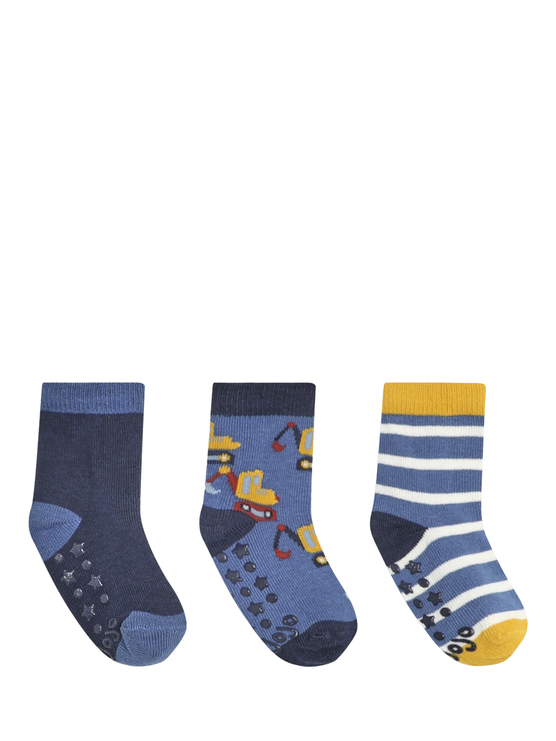 JoJo Maman Bébé Kids' Digger Socks, Pack of 3, Navy