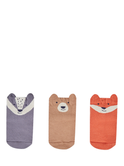 JoJo Maman Bébé Kids' Woodland Animal Socks, Pack of 3, Multi, Multi