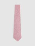 Reiss Azzurro Silk Tie, Soft Pink Melange