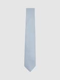 Reiss Ceremony Silk Blend Textured Tie, Light Blue