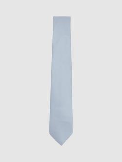 Reiss Ceremony Silk Blend Textured Tie, Light Blue, Light Blue