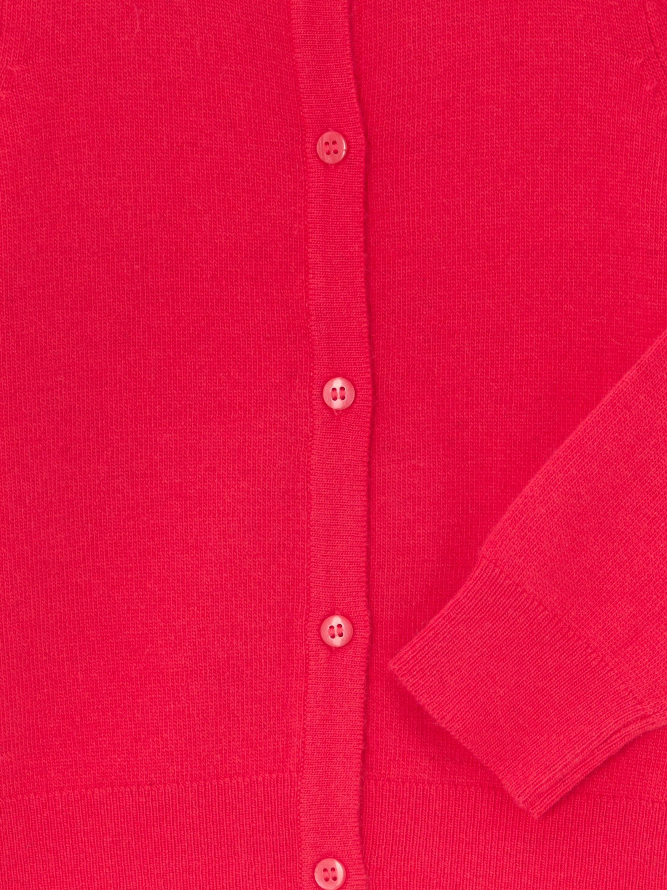 Product image 5 of 6, which shows John Lewis Kids' Round Neck Cardigan, Red, 3 years