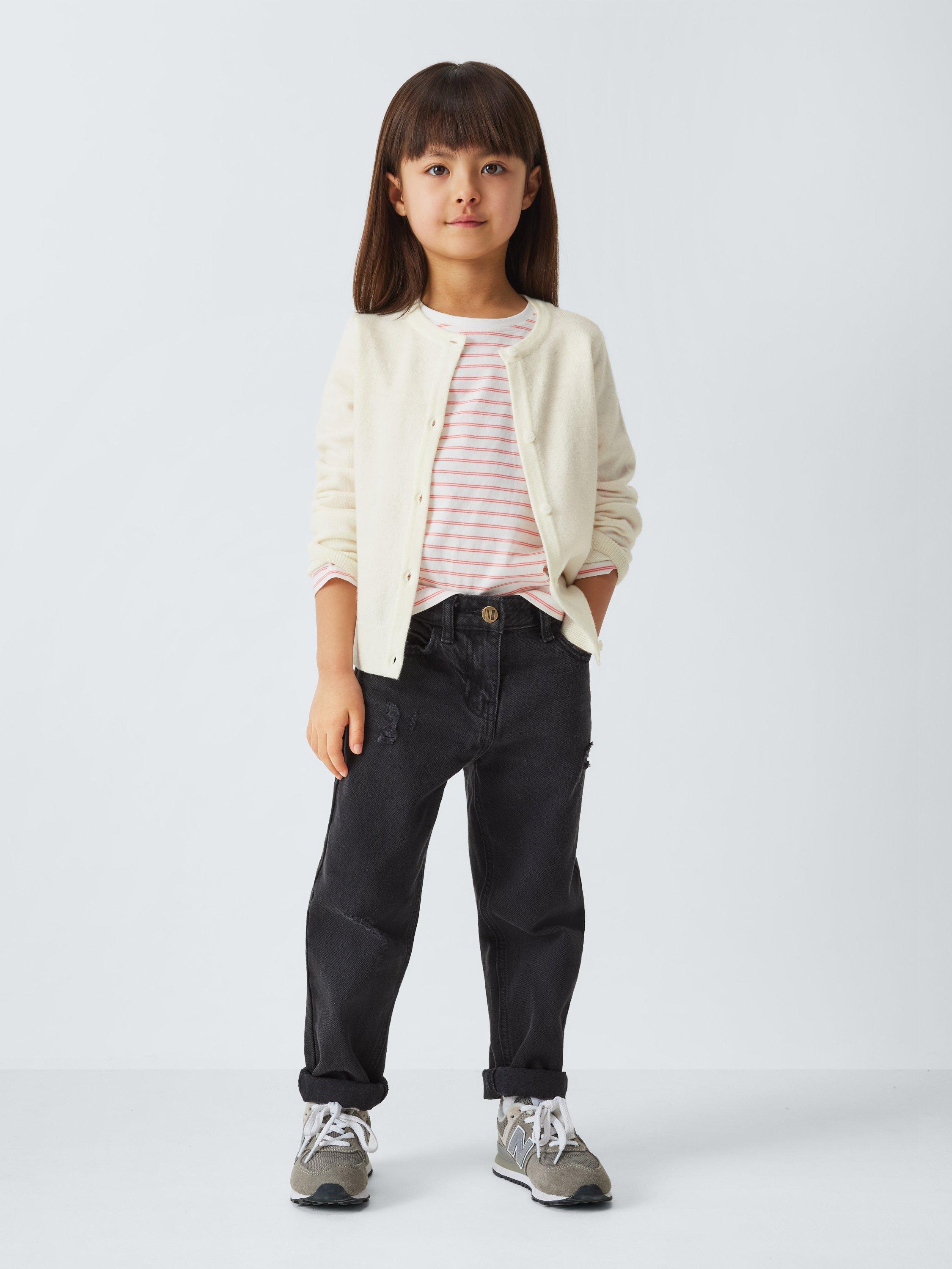 Product image 3 of 7, which shows John Lewis Kids' Round Neck Cardigan, White, 2 years