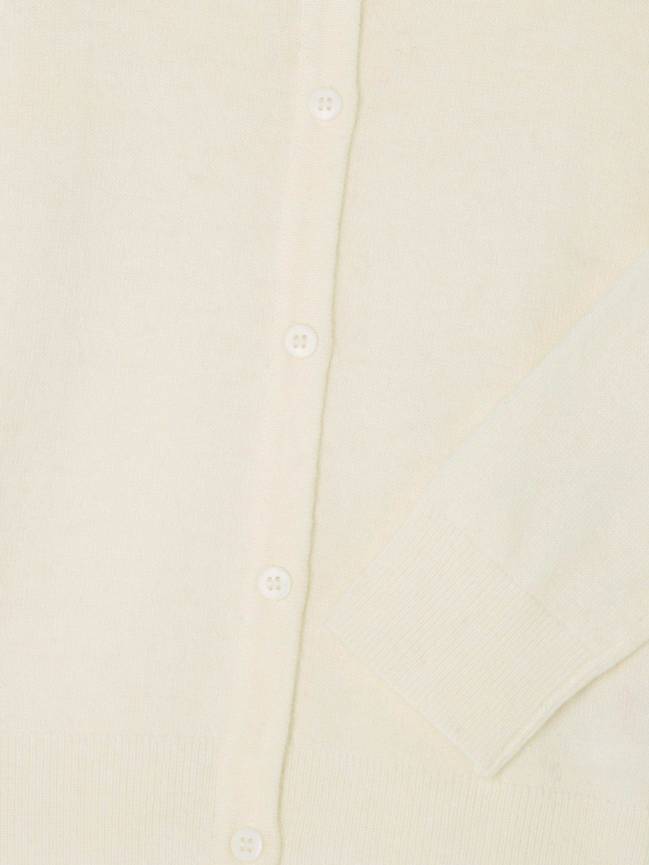 Product image 5 of 7, which shows John Lewis Kids' Round Neck Cardigan, White, 2 years