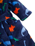 JoJo Maman Bébé Kids' Dinosaur Print Dressing Gown, Navy/Multi