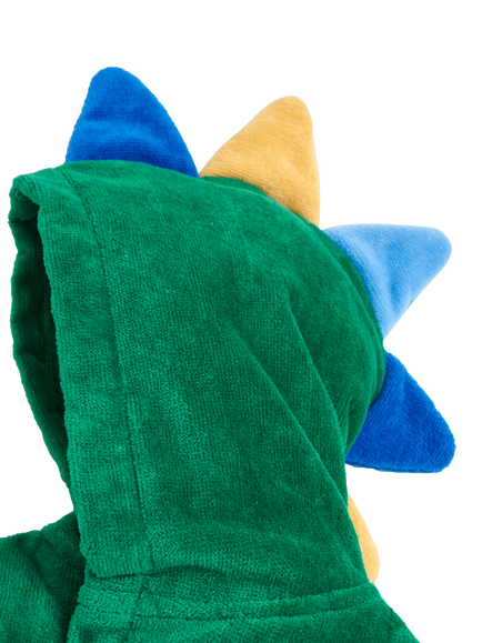 JoJo Maman Bébé Kids' Dinosaur Towelling Robe, Green - view 2, Green