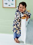 JoJo Maman Bébé Kids' Tractor Print Dressing Gown, Stone/Multi