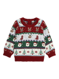 JoJo Maman Bébé Baby Festive Friends Christmas Jumper, Red/Multi