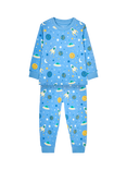 JoJo Maman Bébé Kids' Glow In The Dark Space Pyjama Set, Blue/Multi