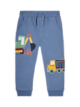 JoJo Maman Bébé Kids' Construction Applique Joggers, Denim/Multi