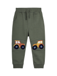 JoJo Maman Bébé Kids' Tractor Applique Joggers, Khaki