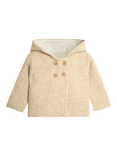 JoJo Maman Bébé Baby Bear Hooded Wool Rich Cardigan, Beige