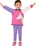 JoJo Maman Bébé Kids' Unicorn Hoodie & Leggings Set, Pink/Multi