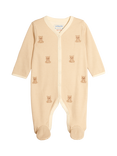 JoJo Maman Bébé Baby Bear Embroidered Sleepsuit, Multi