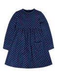 JoJo Maman Bébé Kids' Spot Classic Dress, Navy/Pink