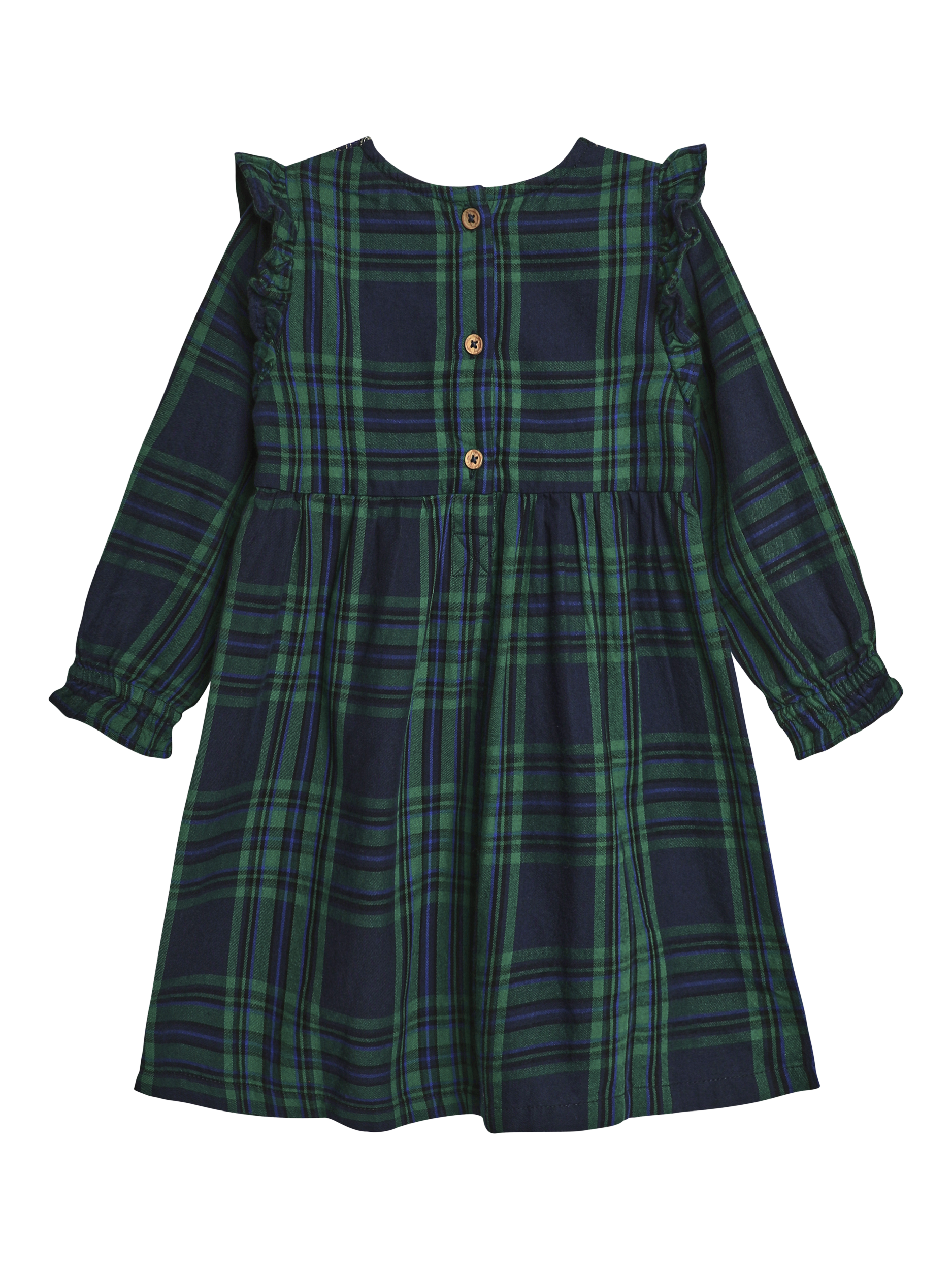 JoJo Maman Bebe Kids Tartan Smocked Dress Green 5 6 years