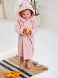 JoJo Maman Bébé Kids' Mouse Cotton Towelling Robe, Pink