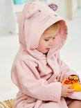 JoJo Maman Bébé Kids' Mouse Cotton Towelling Robe, Pink