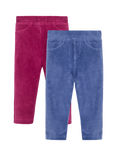 JoJo Maman Bébé Kids' Jersey Leggings, Pack of 2, Berry/Purple