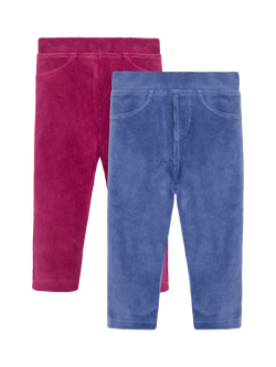 JoJo Maman Bébé Kids' Jersey Leggings, Pack of 2, Berry/Purple