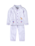 JoJo Maman Bébé Kids' Cotton Hedgehog Classic Pyjama Set, Lilac/Multi