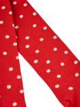 JoJo Maman Bébé Kids' Cotton Rich Spotty Tights, Red/White