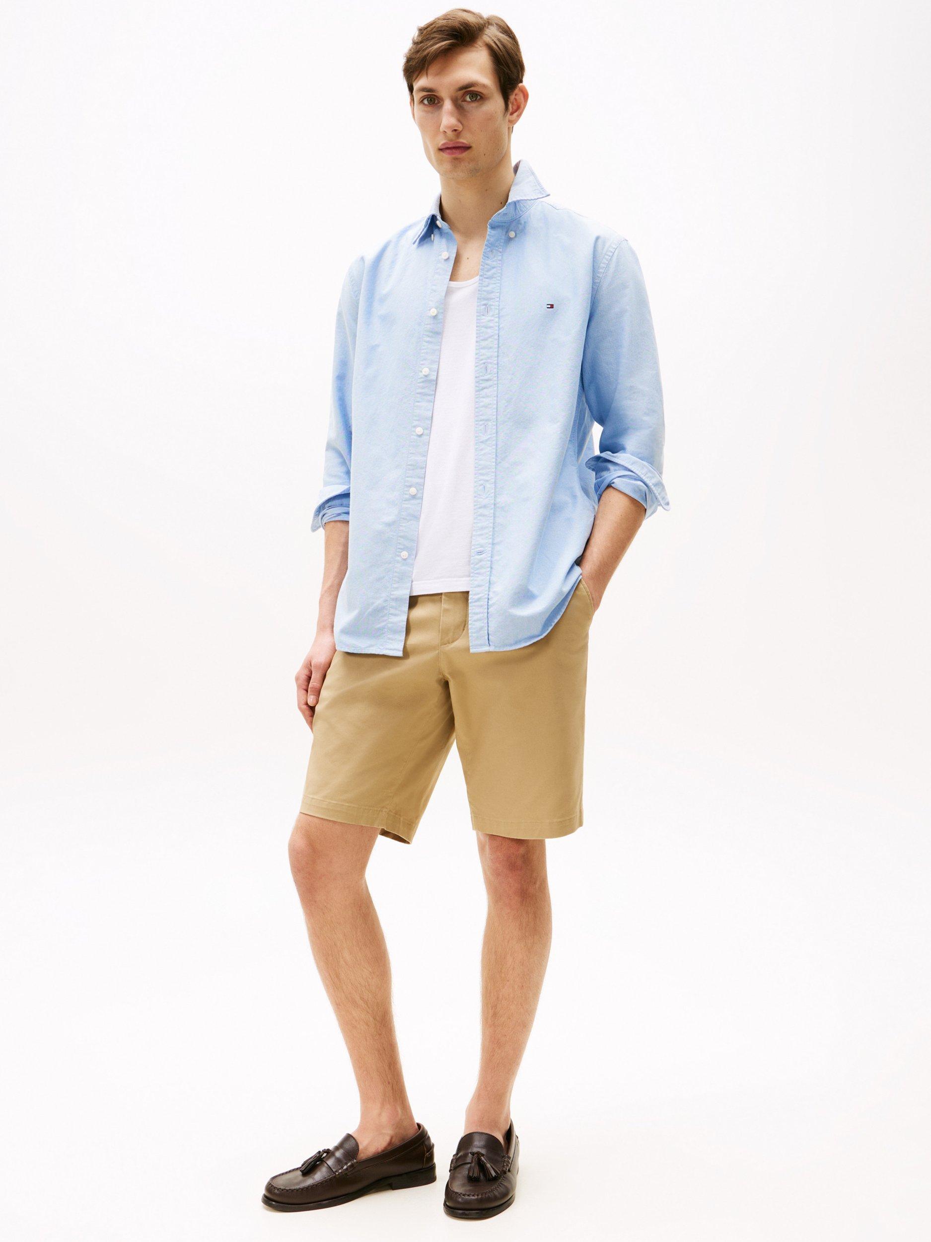 Product image 3 of 3, which shows Tommy Hilfiger Cotton Regular Fit Heritage Oxford Shirt, Light Blue, S