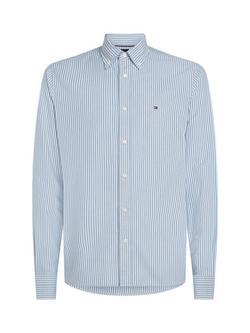 Tommy Hilfiger Heritage Cotton Blend Regular Fit Stripe Oxford Shirt, Blue/White, Blue/White