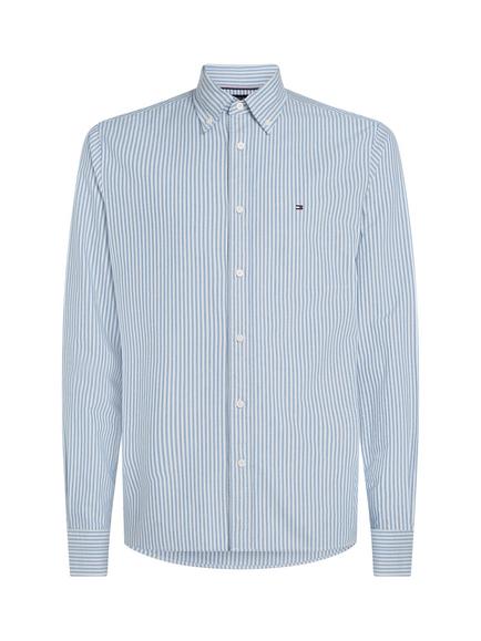 Tommy Hilfiger Heritage Cotton Blend Regular Fit Stripe Oxford Shirt, Blue/White, Blue/White