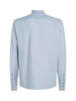 Tommy Hilfiger Heritage Cotton Blend Regular Fit Stripe Oxford Shirt, Blue/White - view 2, Blue/White