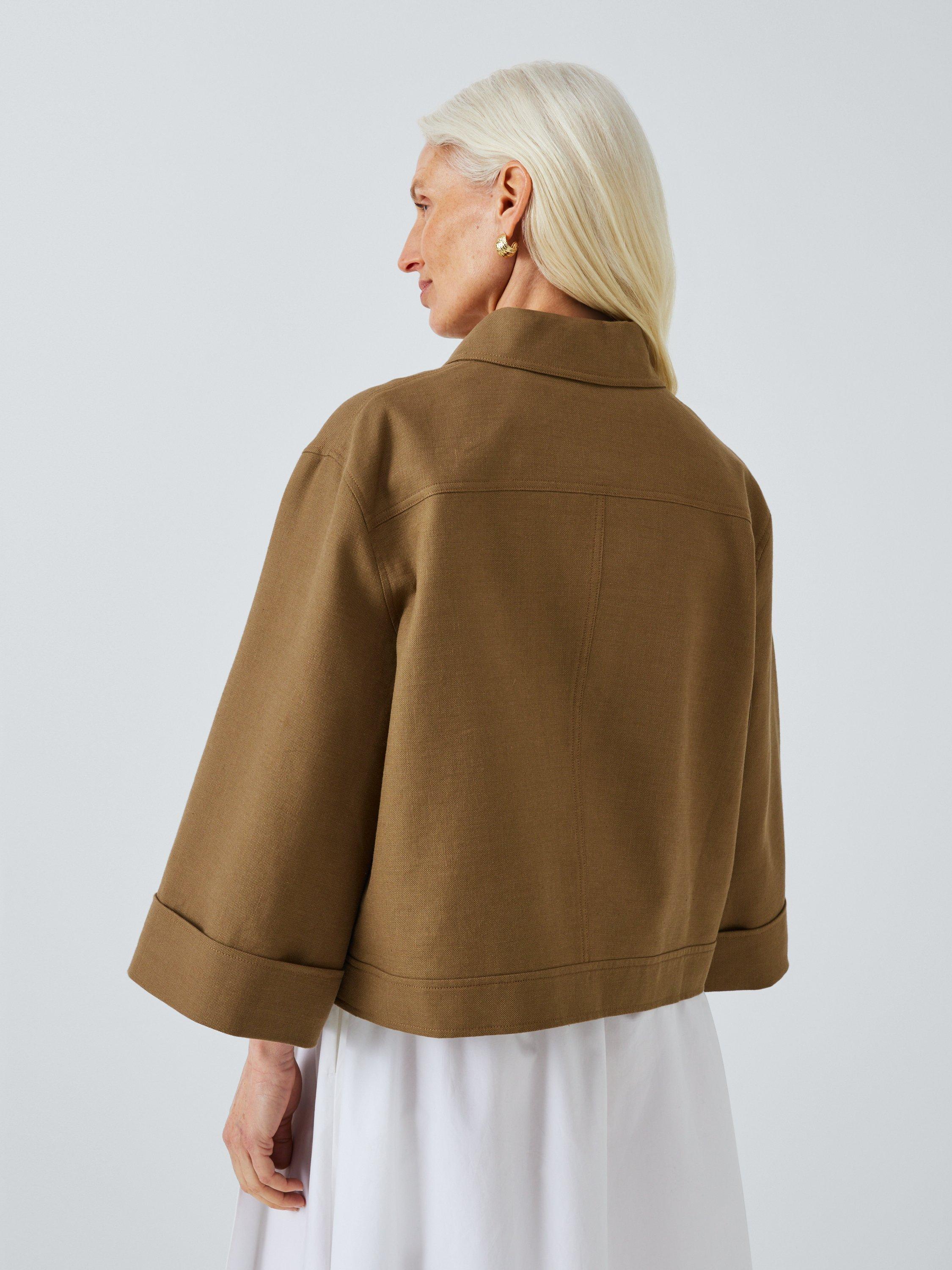 Product image 2 of 6, which shows John Lewis Cotton Linen Blend Jacket, Khaki, 8