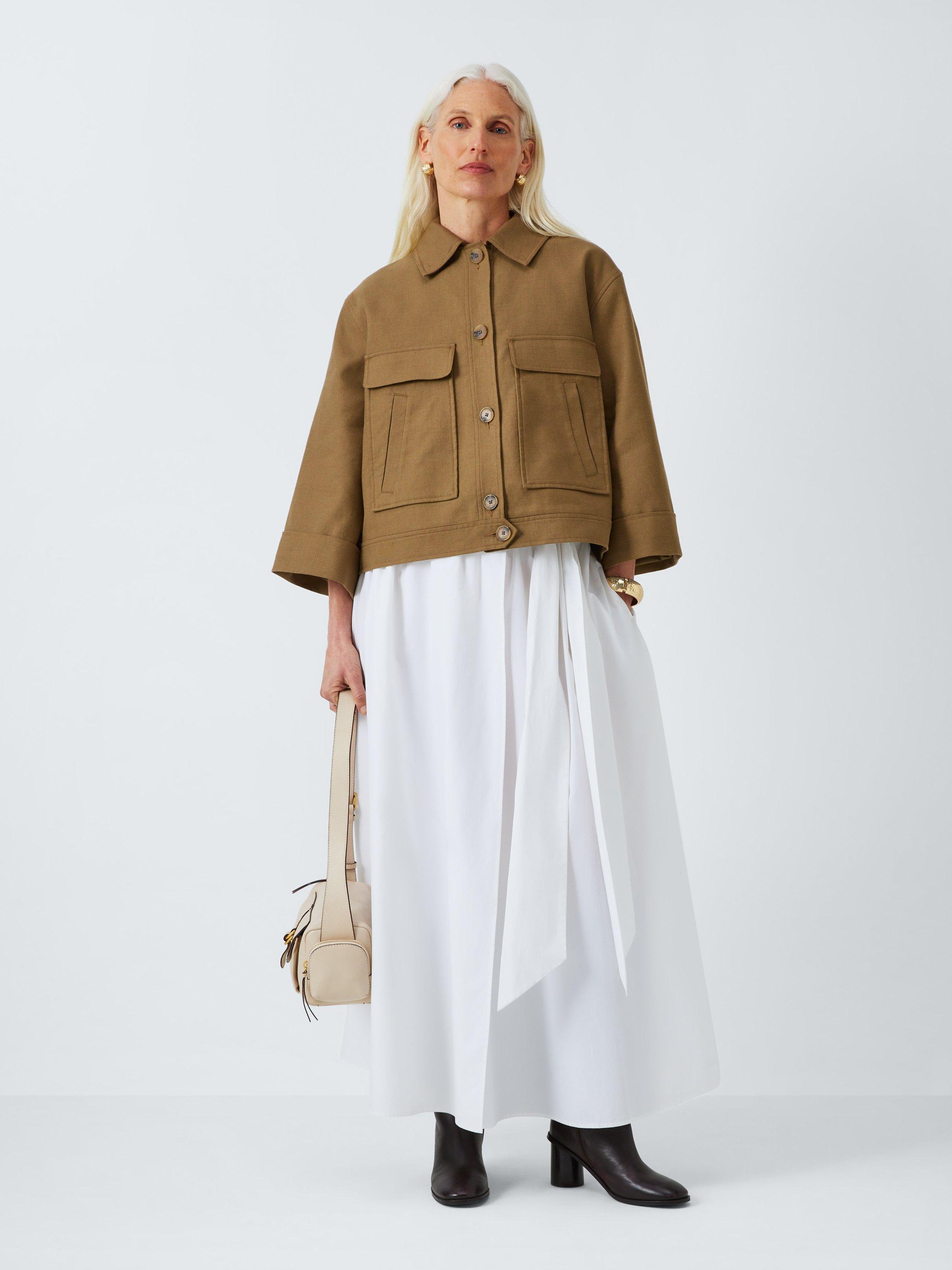 Product image 3 of 6, which shows John Lewis Cotton Linen Blend Jacket, Khaki, 8