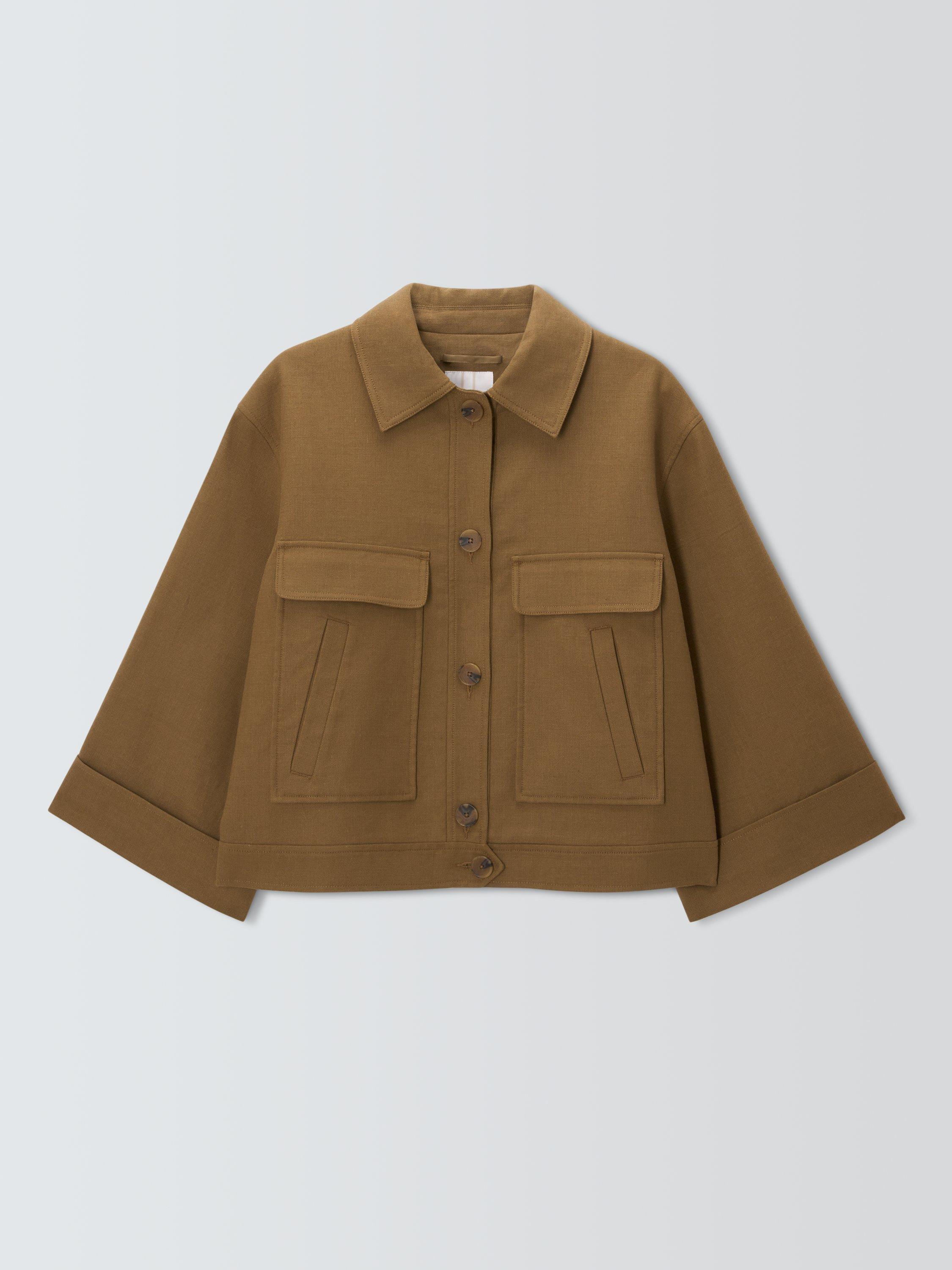 Product image 4 of 6, which shows John Lewis Cotton Linen Blend Jacket, Khaki, 8