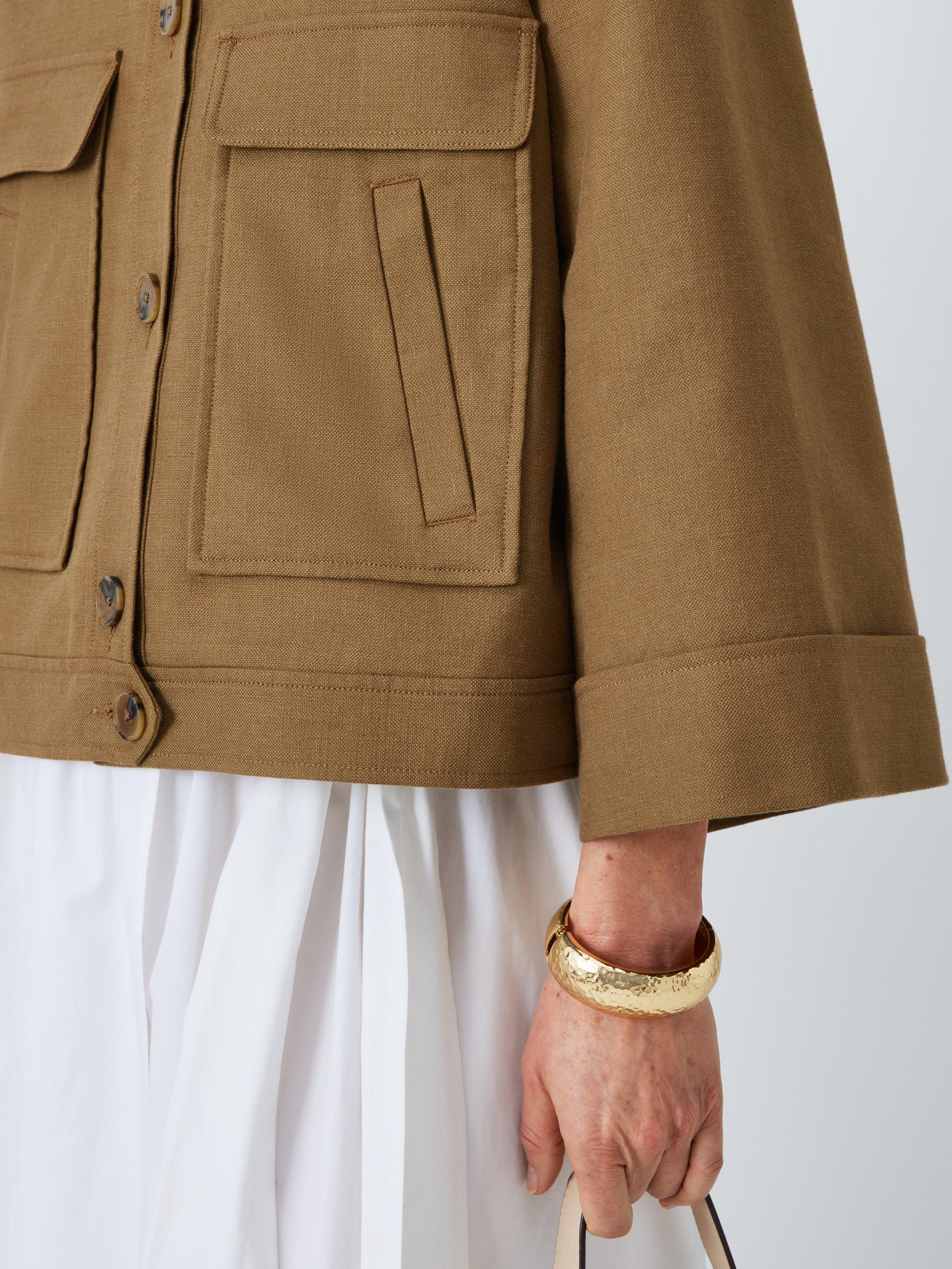 Product image 6 of 6, which shows John Lewis Cotton Linen Blend Jacket, Khaki, 8