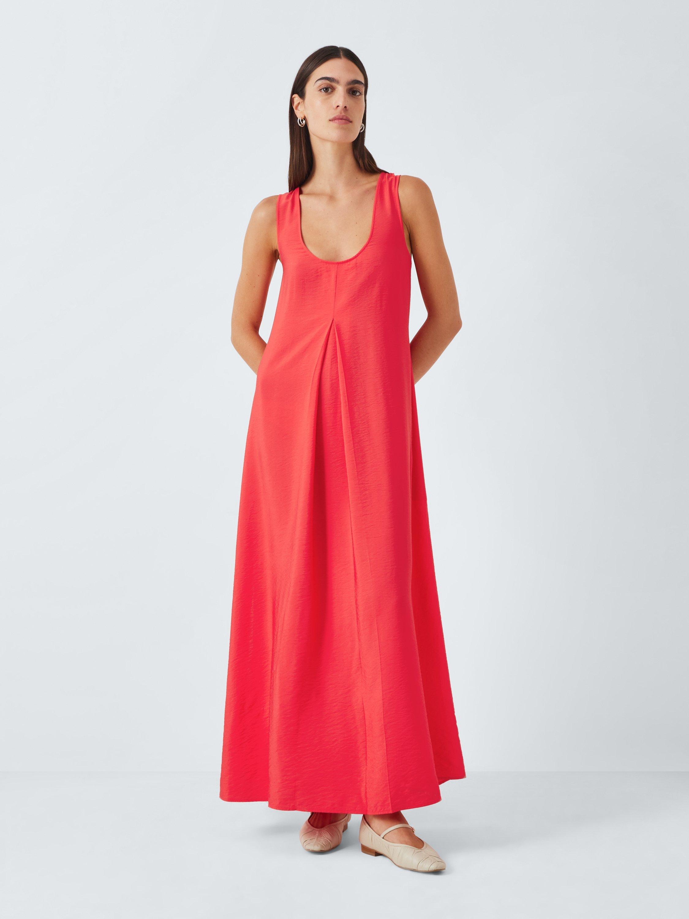Product image 1 of 6, which shows John Lewis Tie Back Maxi Dress, Hibiscus Pink, 8