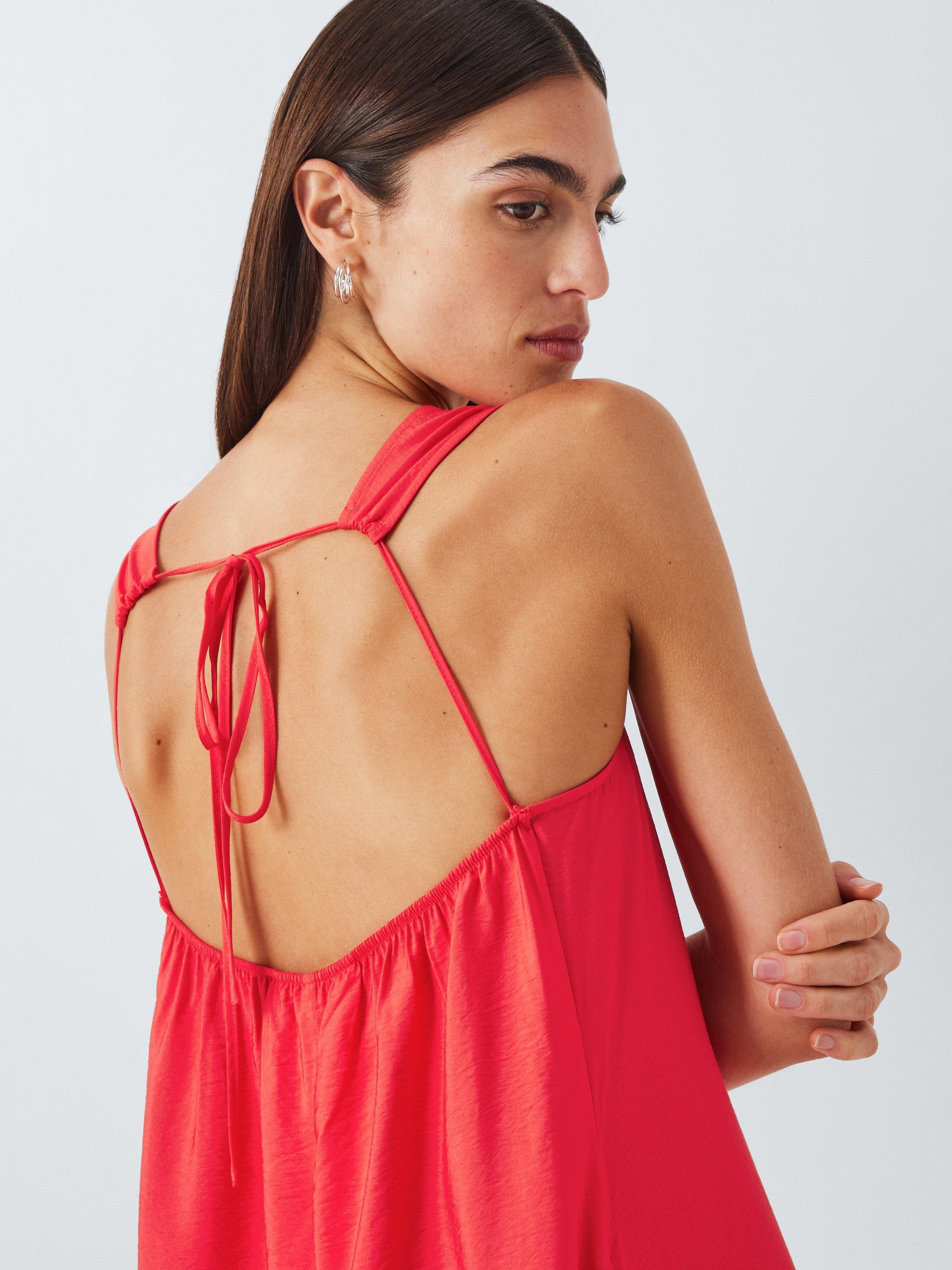 Product image 6 of 6, which shows John Lewis Tie Back Maxi Dress, Hibiscus Pink, 8