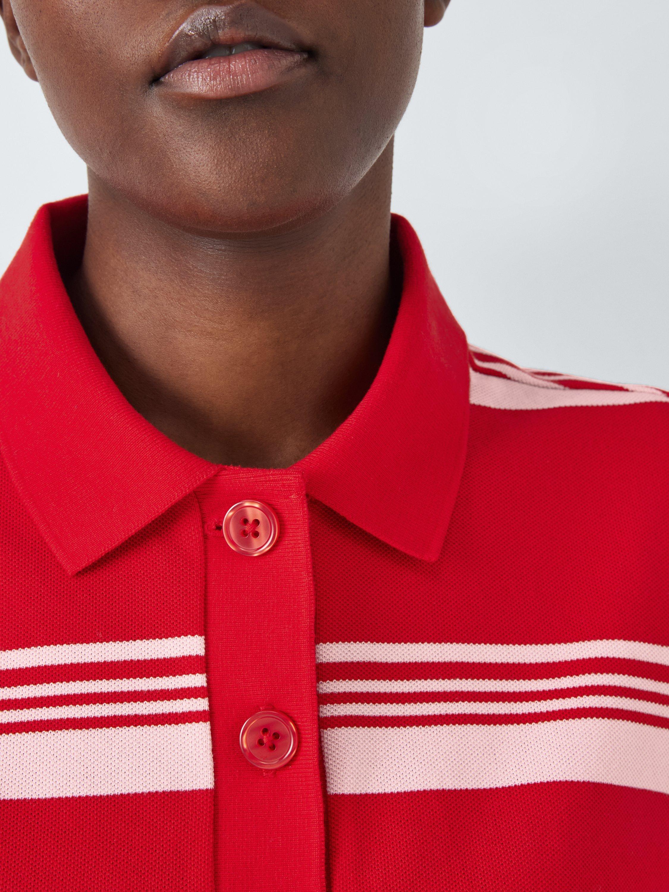 Product image 6 of 6, which shows John Lewis Stripe Polo Shirt, Red/Pink, 12