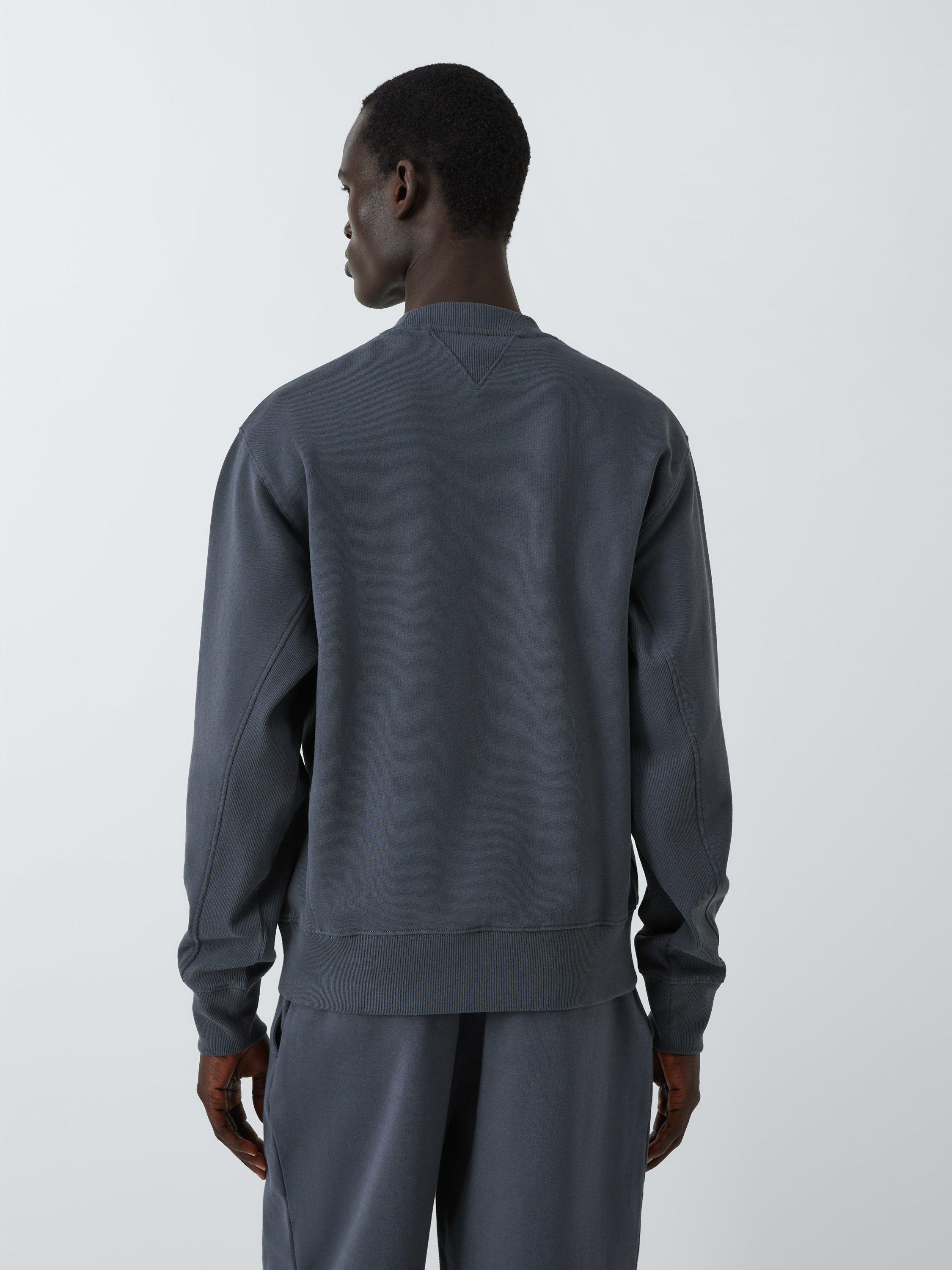 Product image 2 of 5, which shows John Lewis Crew Neck Rib Panel Cotton Sweatshirt, Ebony, S