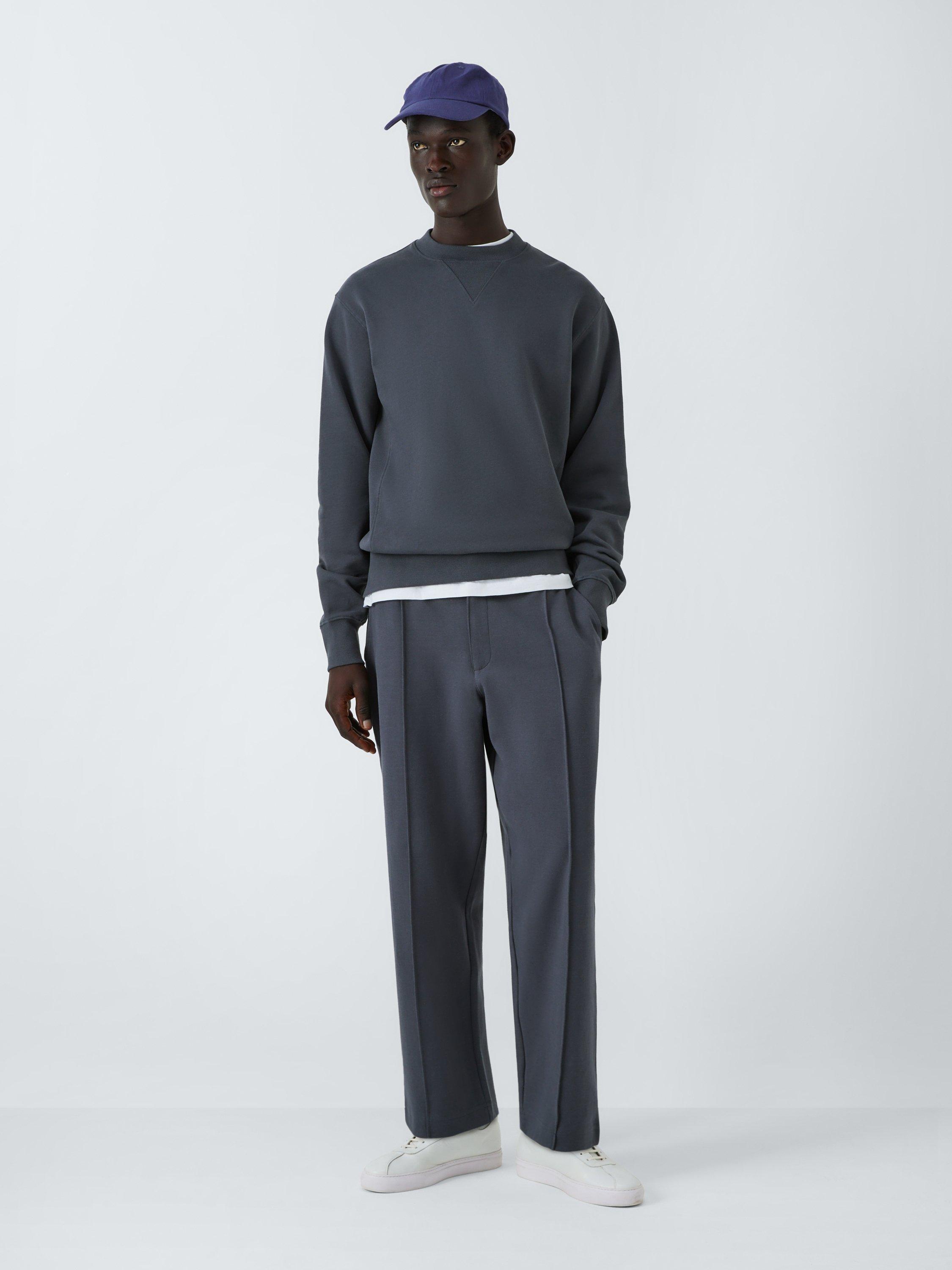 Product image 4 of 5, which shows John Lewis Crew Neck Rib Panel Cotton Sweatshirt, Ebony, S