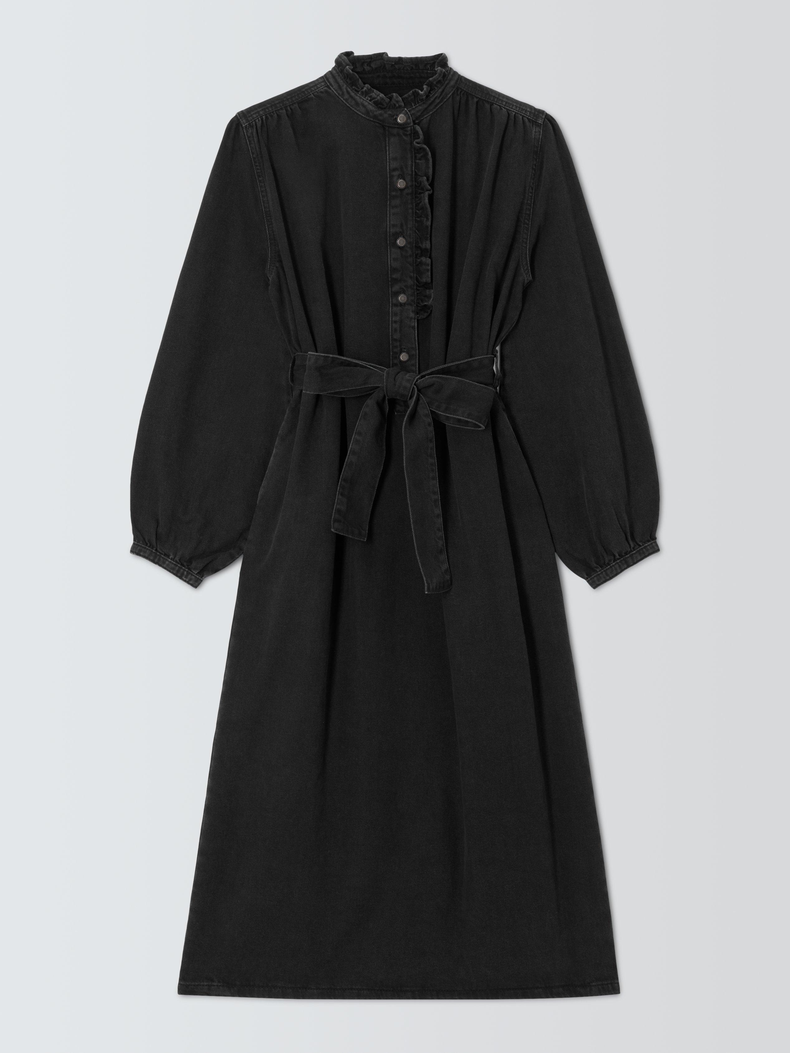 Product image 4 of 6, which shows AND/OR Reece Denim Shirt Dress, Washed Black, 8