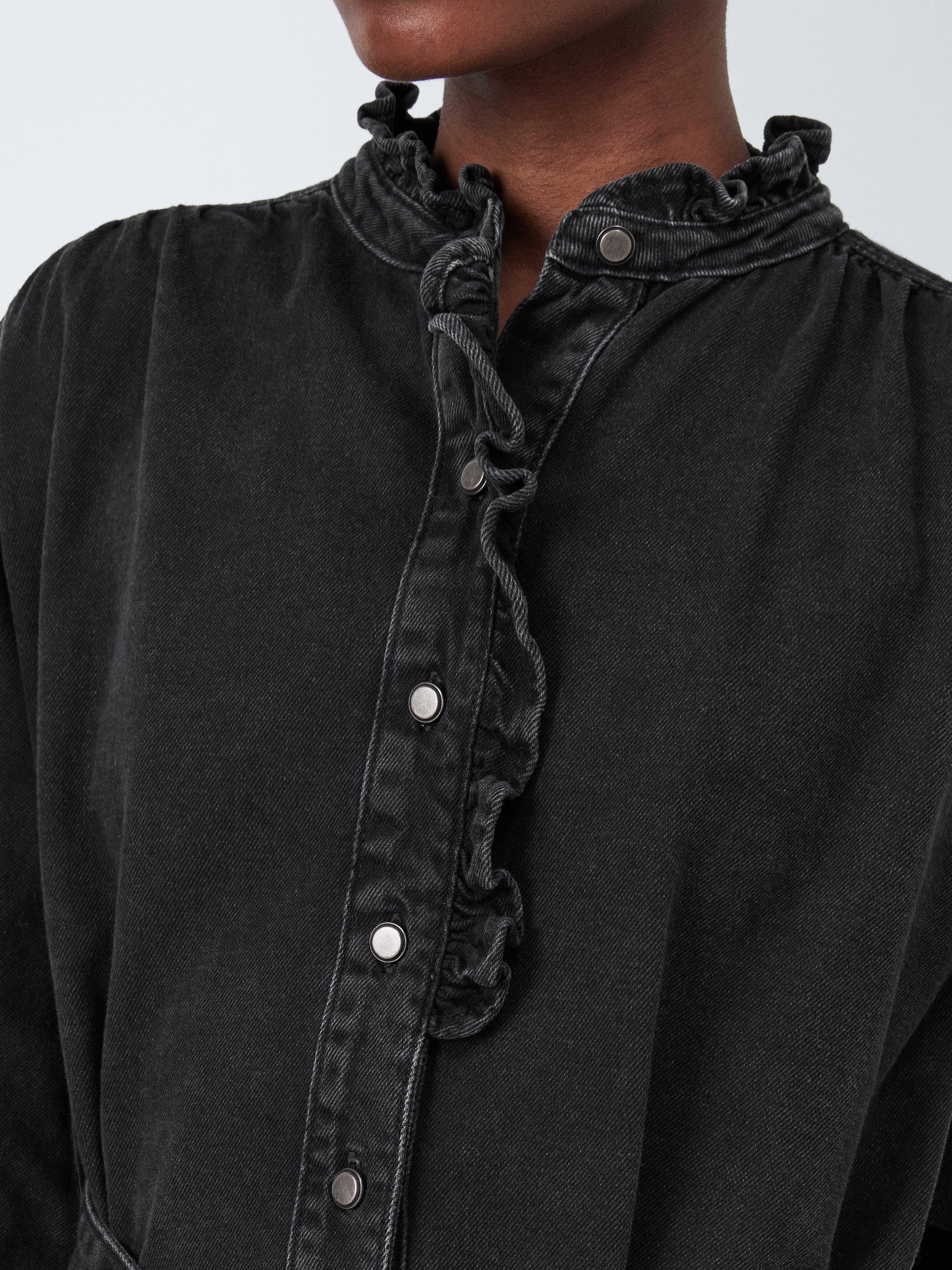 Product image 5 of 6, which shows AND/OR Reece Denim Shirt Dress, Washed Black, 8