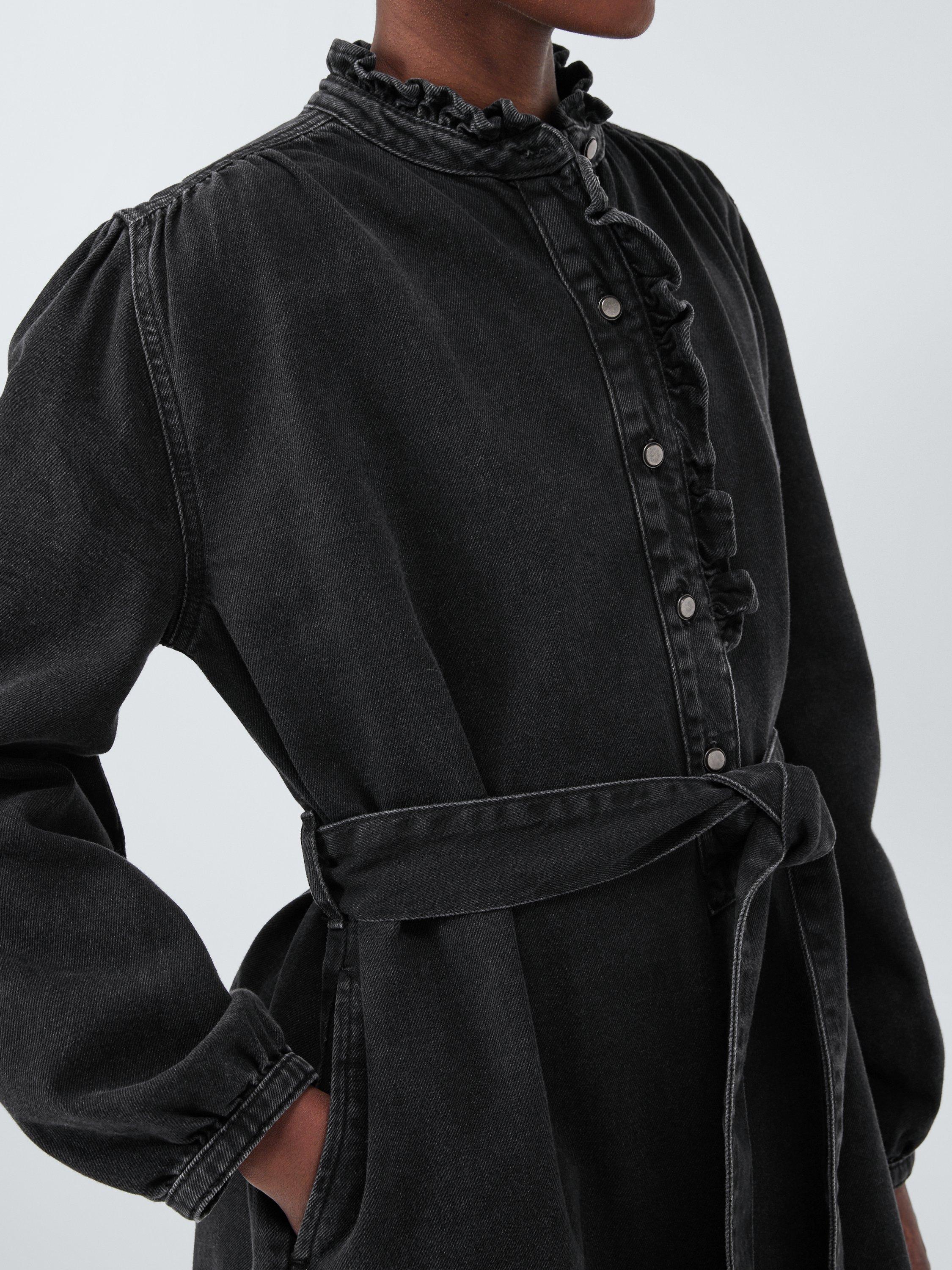 Product image 6 of 6, which shows AND/OR Reece Denim Shirt Dress, Washed Black, 8
