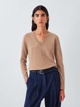 John Lewis V-Neck Cashmere Jumper, Camel