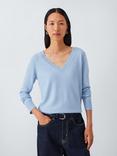 John Lewis V-Neck Cashmere Jumper, Blue
