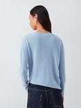 John Lewis V-Neck Cashmere Jumper, Blue