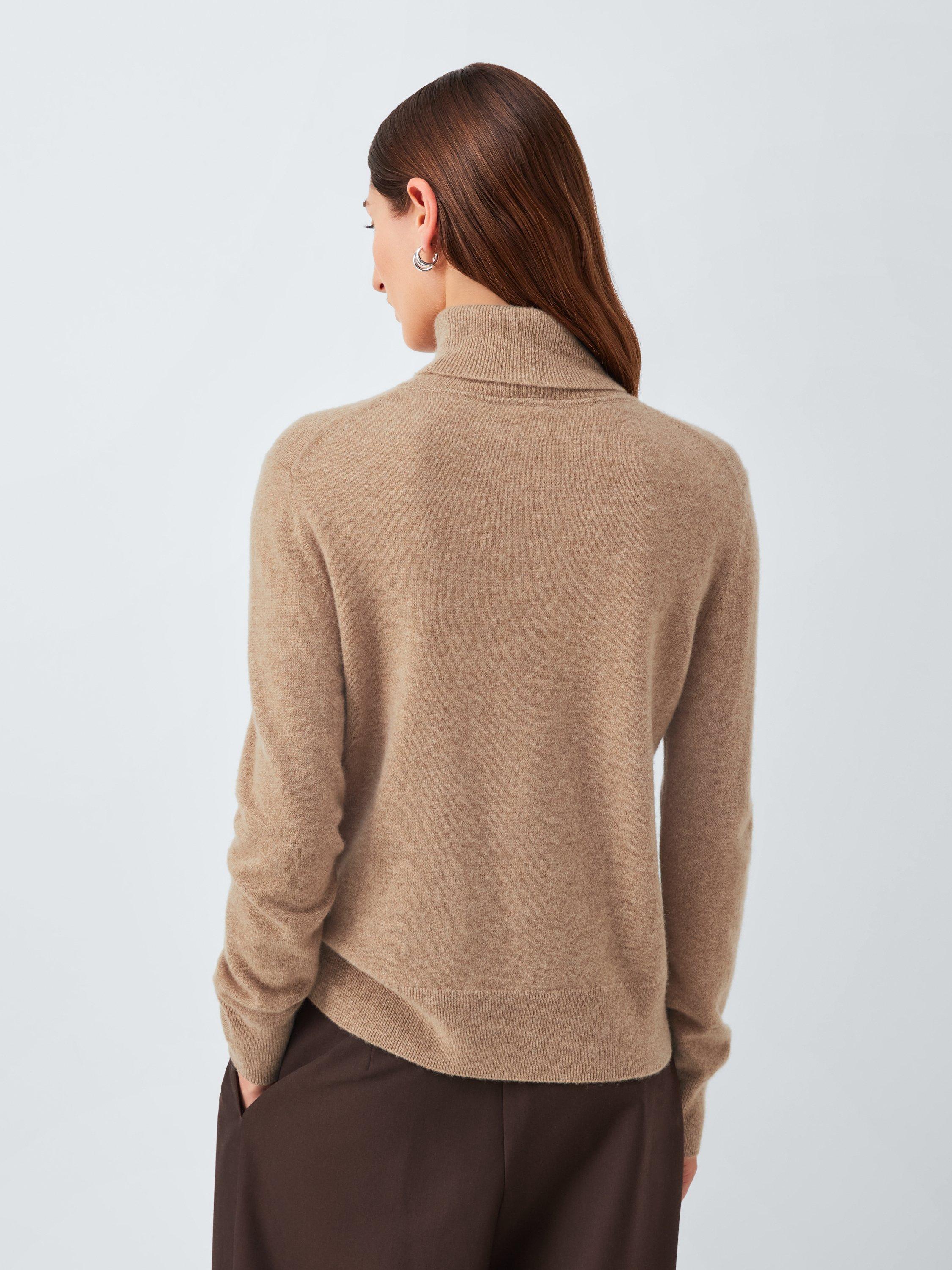 Product image 2 of 7, which shows John Lewis Roll Neck Cashmere Jumper, Camel, 8
